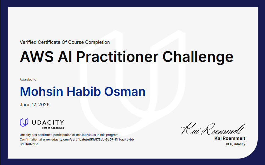 AWS AI Practitioner Challenge Certificate